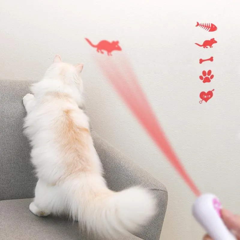 PurrPlay USB Oppladbart Katt Laserleketøy – Interaktivt LED Lys med 4 Mønstre | Luvikno