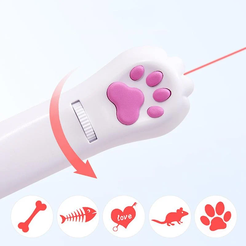 PurrPlay USB Oppladbart Katt Laserleketøy – Interaktivt LED Lys med 4 Mønstre | Luvikno