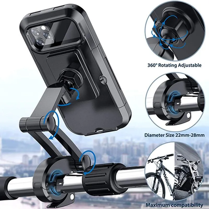 RideCharge Pro – Vanntett telefonholder med USB og 15W trådløs lading for sykkel og el-sykkel | Luvikno