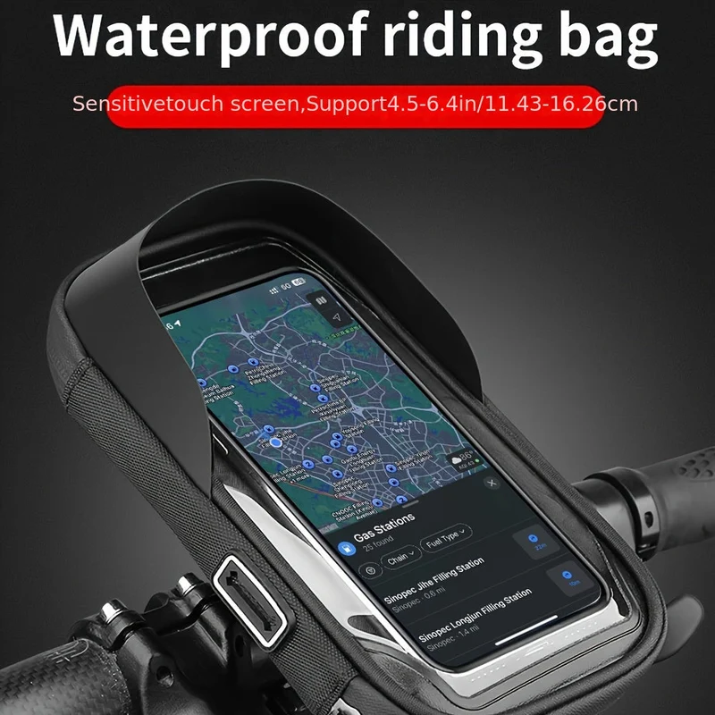 Vanntett telefonholder for sykkel og motorsykkel – 360° roterbar og egnet for 4.5–6.4 tommer | Luvikno