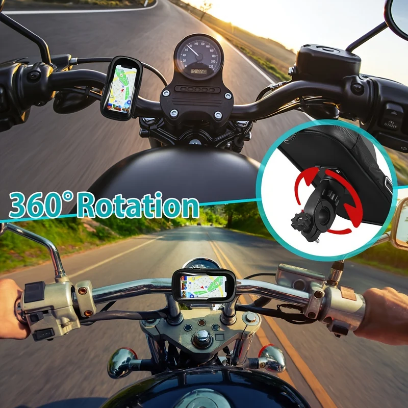 Vanntett telefonholder for sykkel og motorsykkel – 360° roterbar og egnet for 4.5–6.4 tommer | Luvikno
