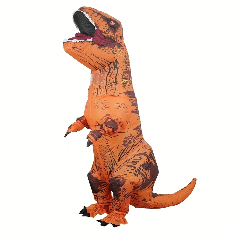 DinoKing Oppustbar T-Rex Kostyme – Gigantisk Unisex Drakt med Vifte | Luvikno