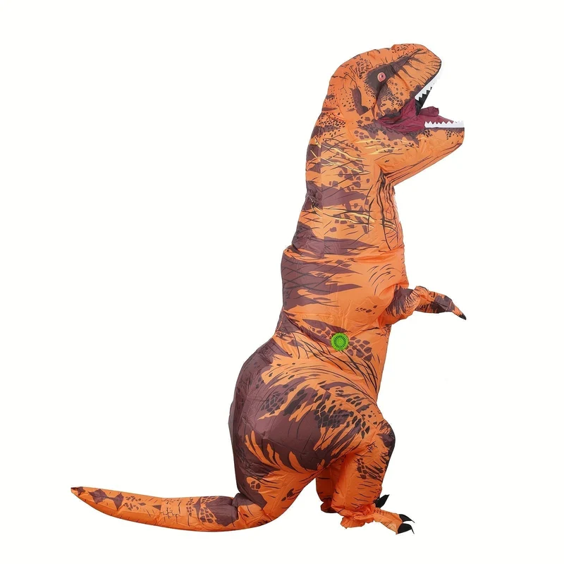 DinoKing Oppustbar T-Rex Kostyme – Gigantisk Unisex Drakt med Vifte | Luvikno