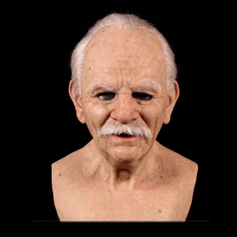Kjip, gammel mann maske – Realistisk latex Halloween maske for voksne | Luvikno