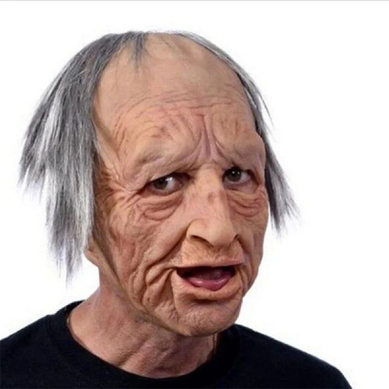 Kjip, gammel mann maske – Realistisk latex Halloween maske for voksne | Luvikno