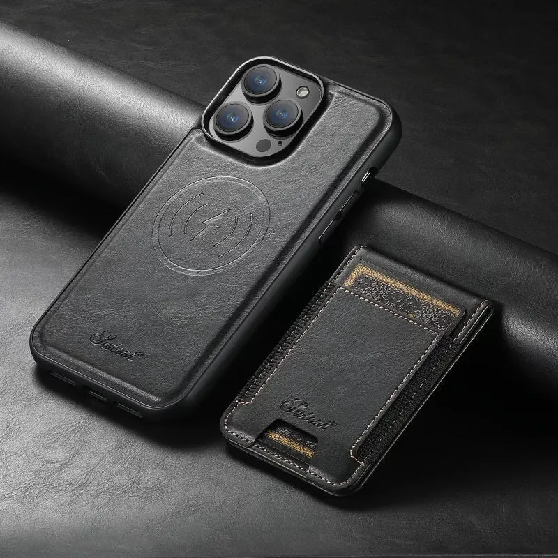 LuxCase lærveske med kortlomme og stativ – Passer for iPhone | Luvikno