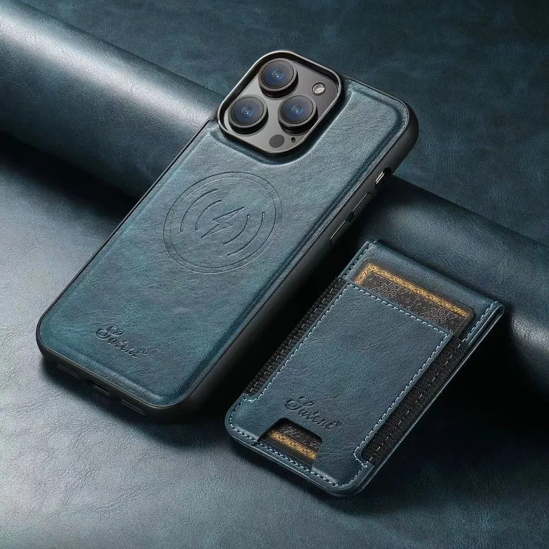 LuxCase lærveske med kortlomme og stativ – Passer for iPhone | Luvikno
