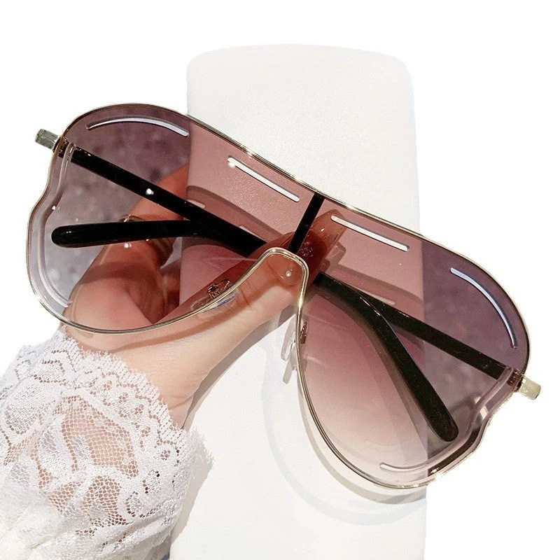 Dame Sporty Oversized-Solbriller i unik design Luvikno