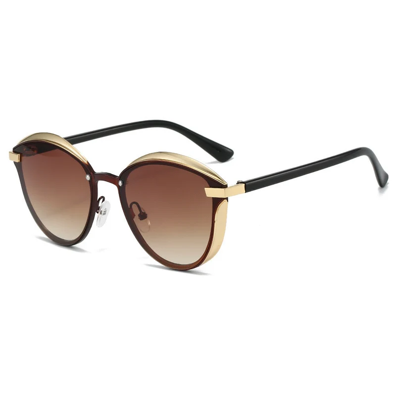 Dame solbrille med luksuriøs metallramme og harmonisk kontur Luvikno
