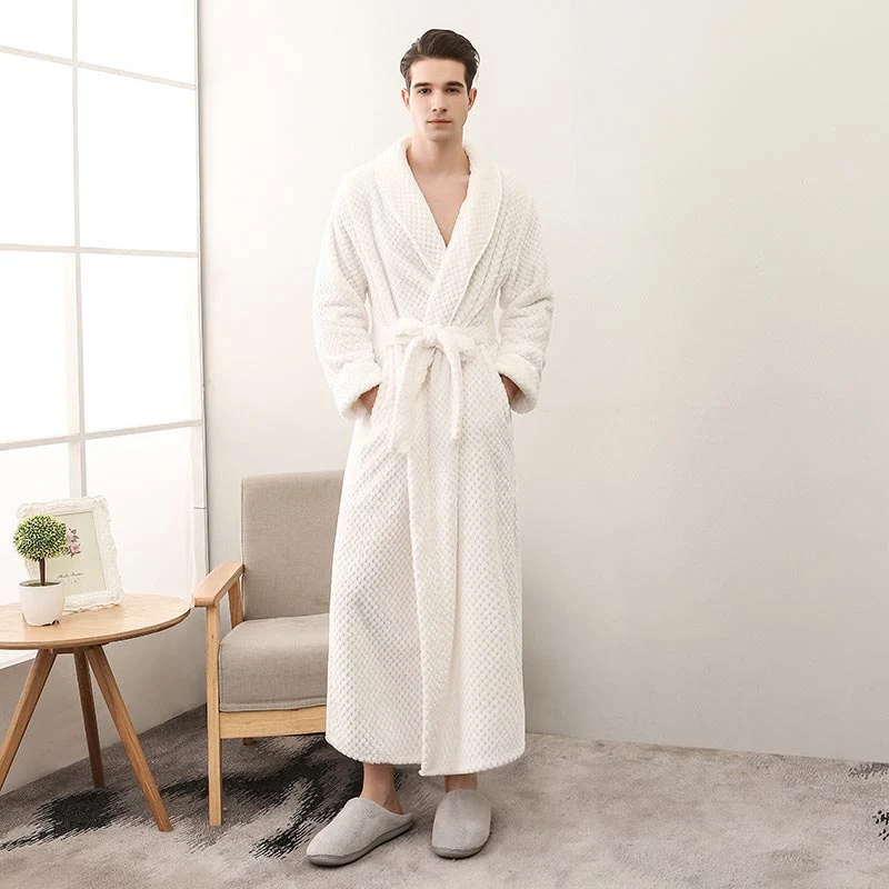 Ownkoti Puffy Fleece Pyjama Langer Bademantel