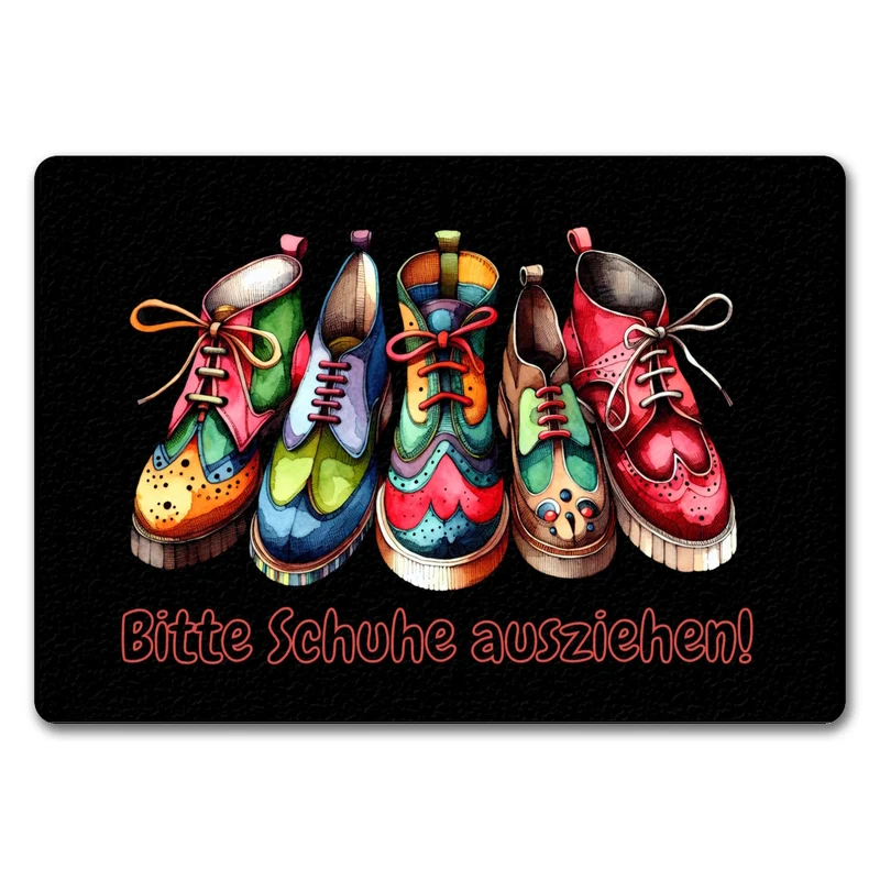 Schuhe ausziehen Fußmatte in 35x50 cm ohne Rand mit Spruch Bitte Schuhe ausziehen