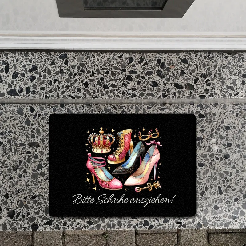 Schuhe ausziehen Fußmatte in 35x50 cm ohne Rand mit Spruch Bitte Schuhe ausziehen