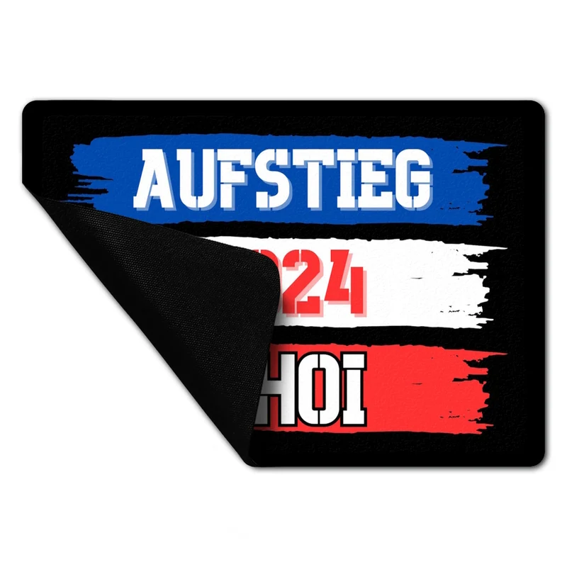 Kiel Aufstieg 2024 Fußmatte in 35x50 cm ohne Rand mit Spruch Ahoi