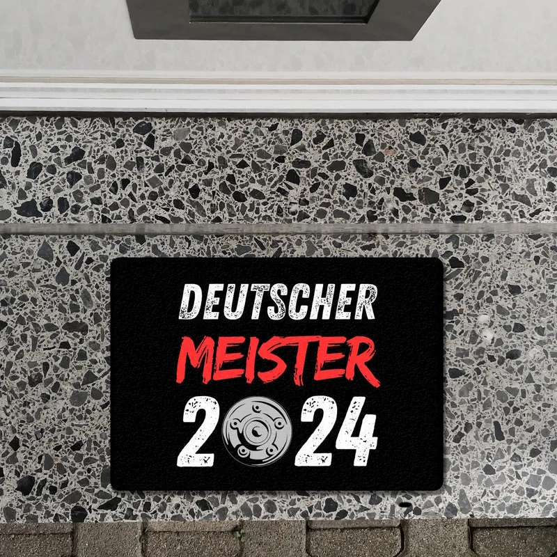 Leverkusen Meisterschale Fußmatte in 35x50 cm ohne Rand mit Spruch Deutscher Meister 2024