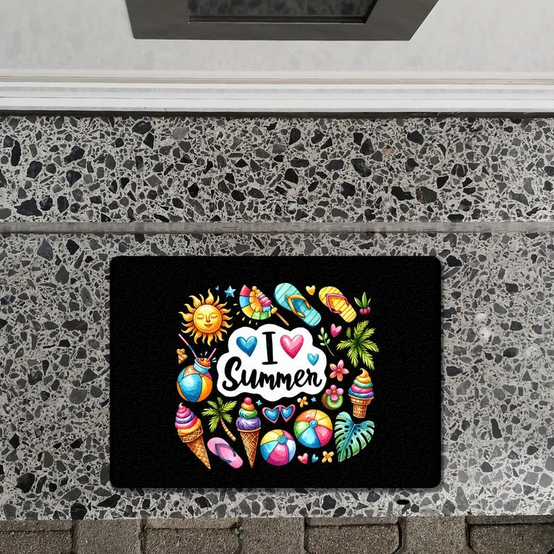 Endlich Sommer Fußmatte in 35x50 cm ohne Rand mit Spruch I love Summer