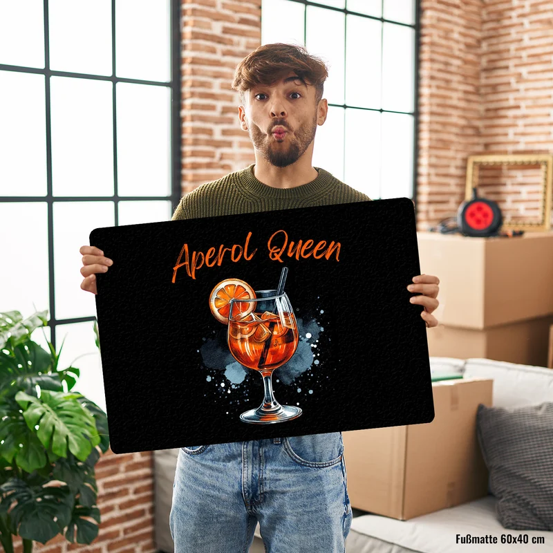 Aperol Queen Fußmatte in 35x50 cm ohne Rand