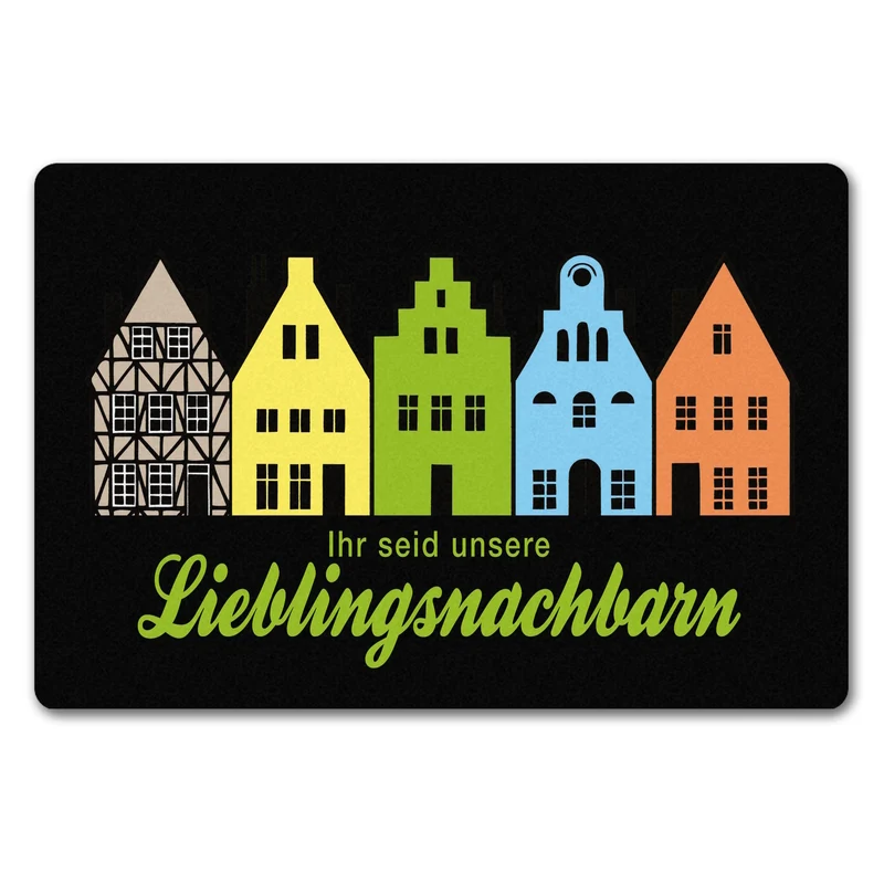 Nachbarschaft Fußmatte in 35x50 cm ohne Rand mit Spruch Ihr seid unsere Lieblingsnachbarn