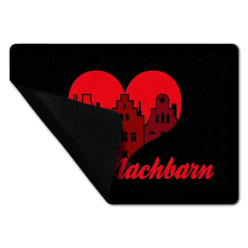 Nachbarschaft Fußmatte in 35x50 cm ohne Rand mit Spruch Beste Nachbarn