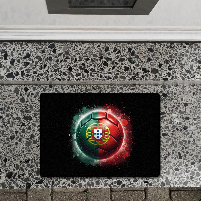 Fußball Portugal Flagge Fußmatte in 35x50 cm ohne Rand