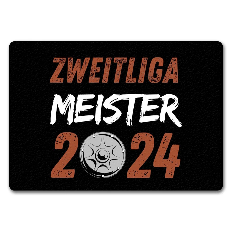 St. Pauli Meisterschale Fußmatte in 35x50 cm ohne Rand mit Spruch Zweitliga Meister 2024