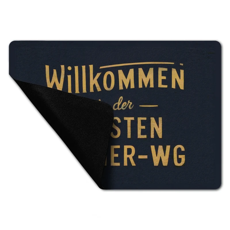 Willkommen in der besten Männer-WG Fußmatte in 35x50 cm ohne Rand