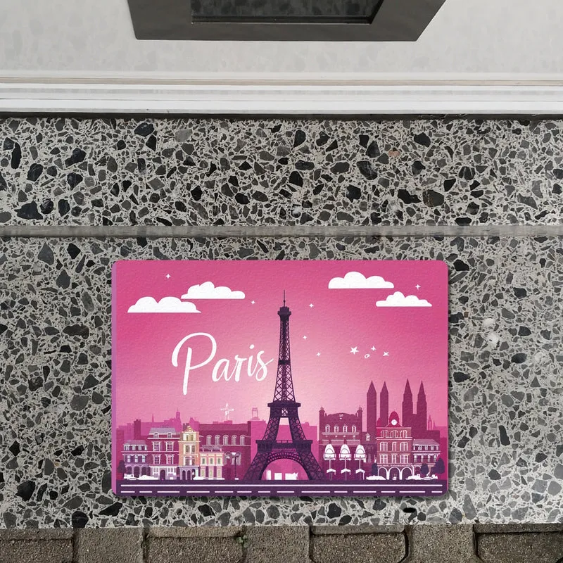 Paris Skyline Fußmatte in 35x50 cm ohne Rand