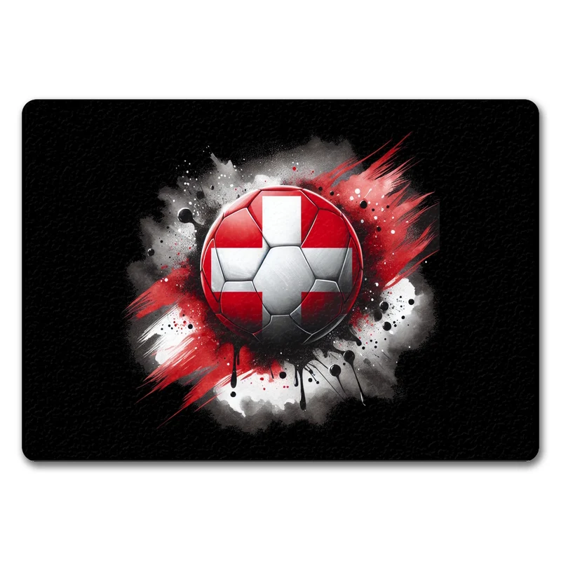 Fußball Schweiz Flagge Fußmatte in 35x50 cm ohne Rand