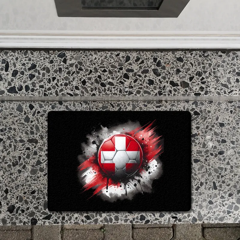 Fußball Schweiz Flagge Fußmatte in 35x50 cm ohne Rand
