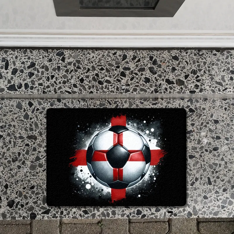 Fußball Englische Flagge Fußmatte in 35x50 cm ohne Rand