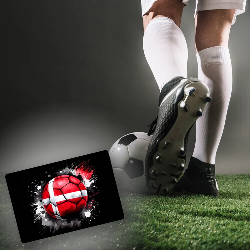Fußball Dänemark Flagge Fußmatte in 35x50 cm ohne Rand