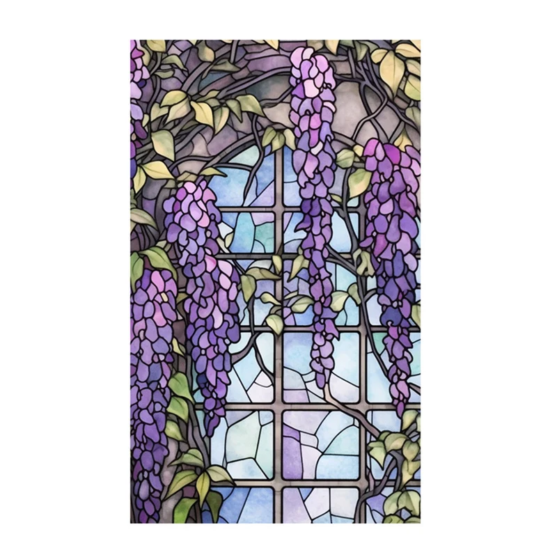 Pellicola per finestre Garvee, opaca, autoadesiva, per la privacy, 60x100 cm, arcobaleno 3D colorato, anti-UV, design viola