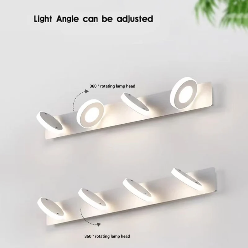 Garvee LED Specchio Luce Bagno 60cm 4 Luci Luce Calda Alluminio Argento