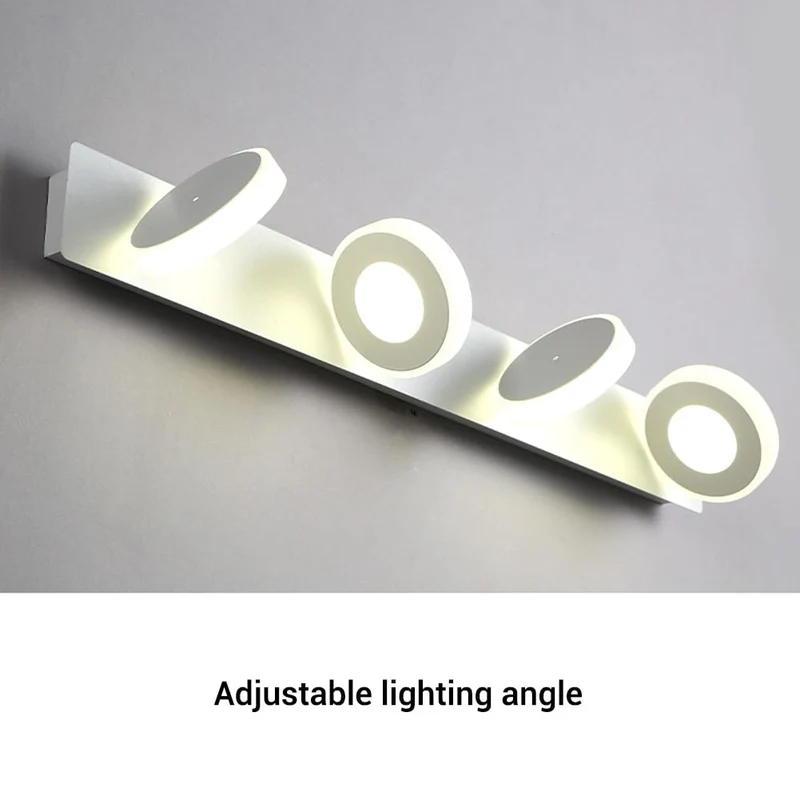 Garvee LED Specchio Luce Bagno 60cm 4 Luci Luce Calda Alluminio Argento