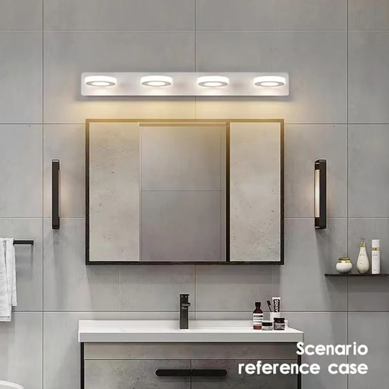 Garvee LED Specchio Luce Bagno 60cm 4 Luci Luce Calda Alluminio Argento