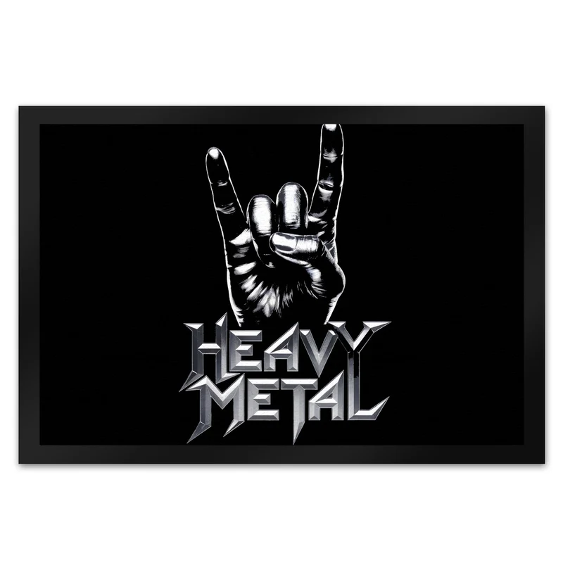 Rockzeichen Hand - Heavy Metal Fußmatte in 35x50 cm