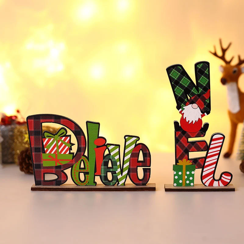 Decorative Christmas Table Block Sign Stornfield