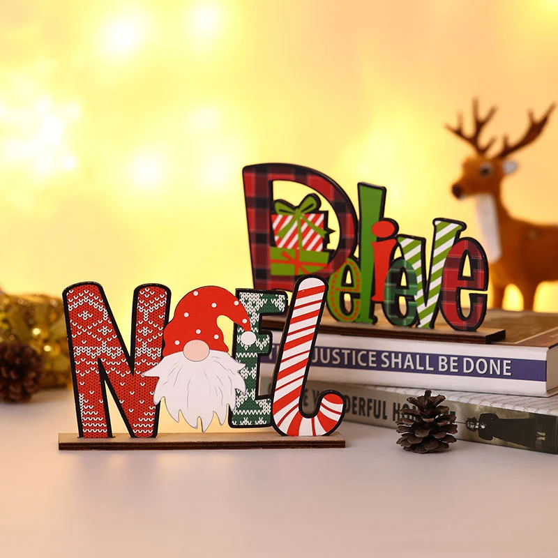 Decorative Christmas Table Block Sign Stornfield