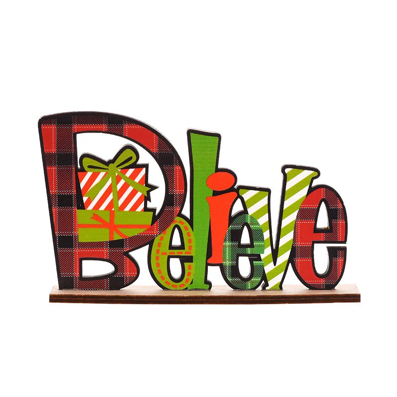 Decorative Christmas Table Block Sign Stornfield