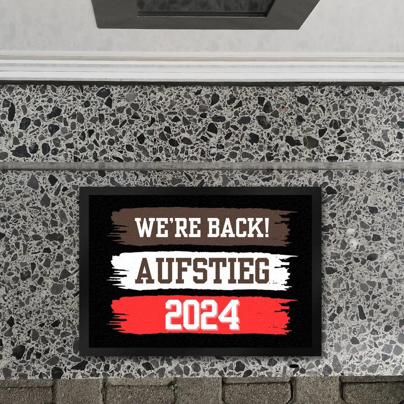 St. Pauli Aufstieg 2024 Fußmatte in 35x50 cm mit Spruch We're back