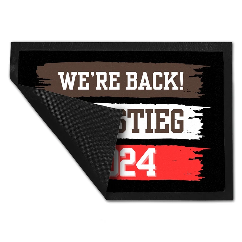 St. Pauli Aufstieg 2024 Fußmatte in 35x50 cm mit Spruch We're back