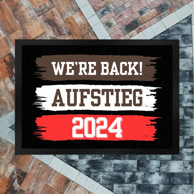 St. Pauli Aufstieg 2024 Fußmatte in 35x50 cm mit Spruch We're back