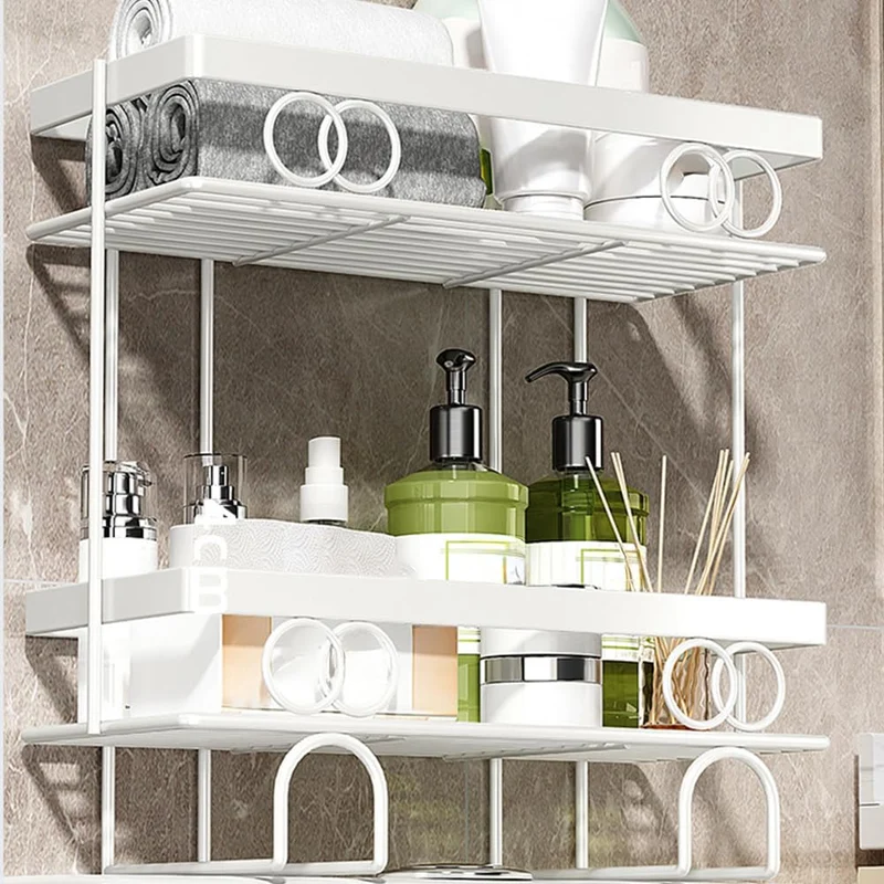 Garvee Regal Bagno Salvaspazio Sopra WC, 3 Ripiani, Acciaio Inox Nero, Per Bagno E Cucina, Design A Rete