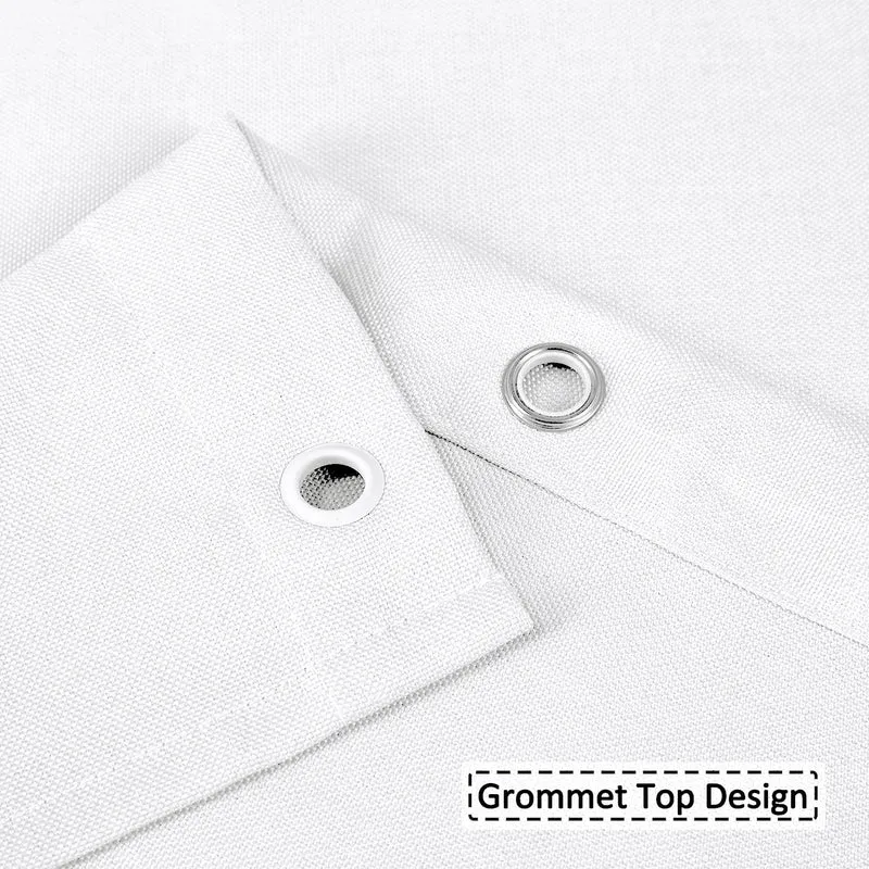 Garvee Schwerer Flachs-Leinen-Duschvorhang 240GSM Weiß 180x213 cm Für Badezimmer Hotel-Luxus Wasserdicht Waschbar