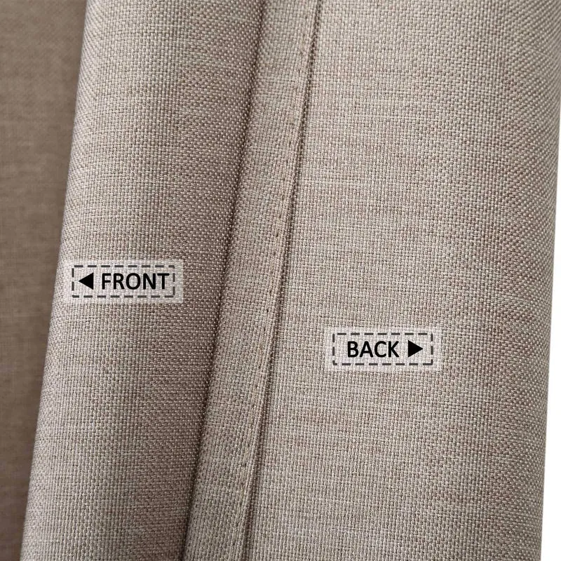 Garvee Flachs Leinen Duschvorhang 240GSM Schwer Mit Haken Für Badezimmer Taupe 120x180 cm