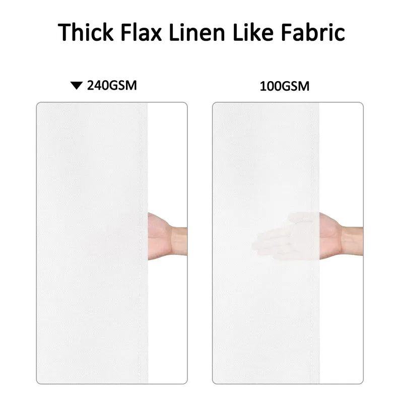 Garvee Flachs-Leinen-Duschvorhang 240GSM Schweres Gewebe Weiß 200x200 cm Für Hotel-Luxus Badezimmer