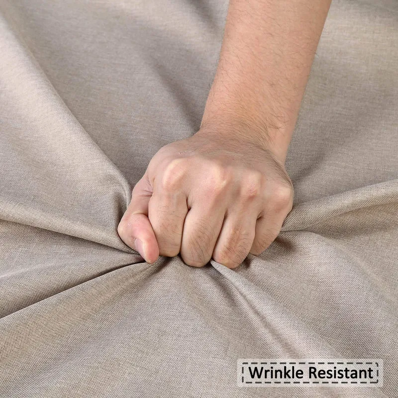 Garvee Duschvorhang Leinen-Look 240GSM Wasserabweisend Anti-Schimmel Polyester Mit Beschwerungsstreifen Rostfreie Ösen Light Coffee 48x78 Zoll Badezimmer