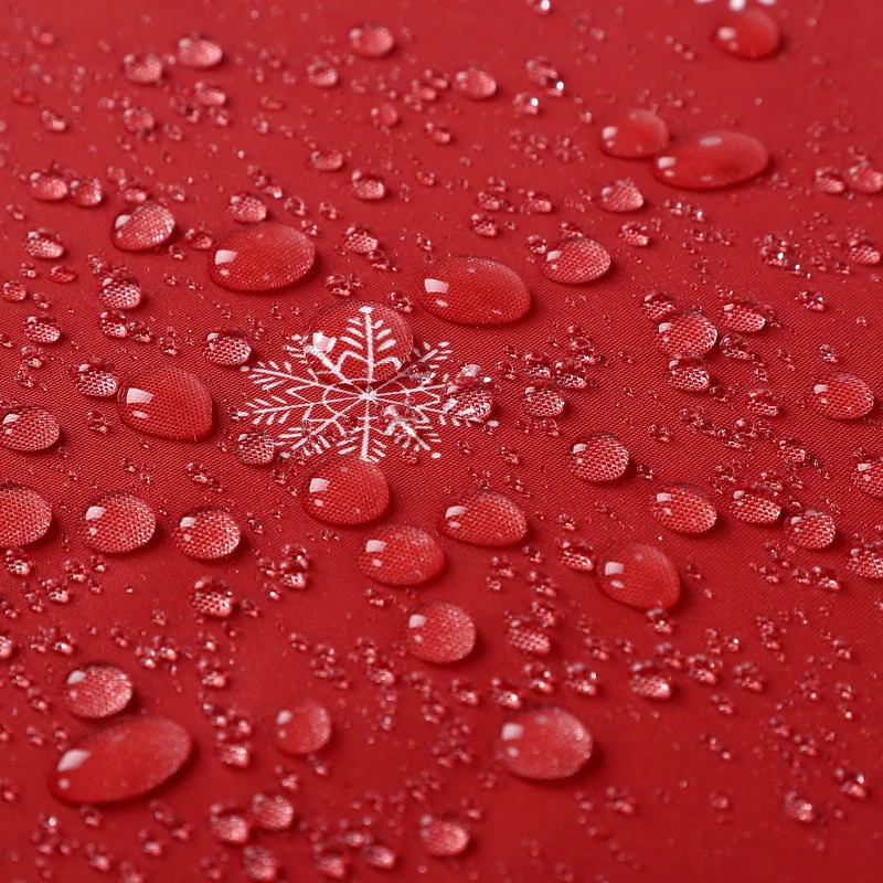 Garvee Duschvorhang Natale Tessuto 183x183cm Motivo Pini Fiocchi Neve Impermeabile Lavabile con Ganci per Bagno Decorazione Invernale Rosso