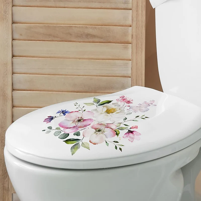 Garvee Adesivi WC Floreali Autoadesivi, PVC Ecologico, Impermeabili, 23,5x29 cm, Decorazione Bagno e Casa