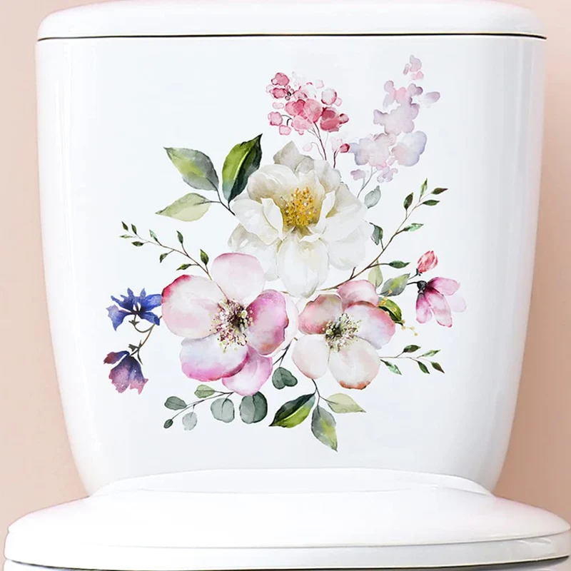 Garvee Adesivi WC Floreali Autoadesivi, PVC Ecologico, Impermeabili, 23,5x29 cm, Decorazione Bagno e Casa