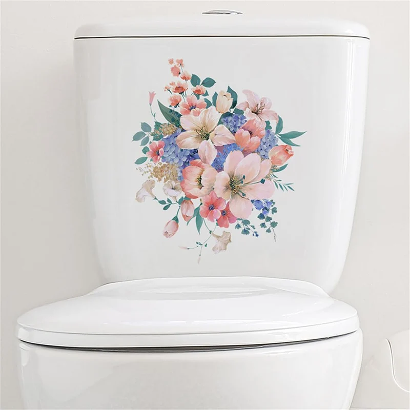 Garvee Adesivo WC Fiori Autoadesivo Impermeabile Vinile PVC Per Bagno e WC Ospiti 25x30cm Motivo Floreale Elegante